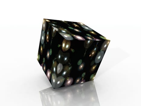cube of stars on a white background