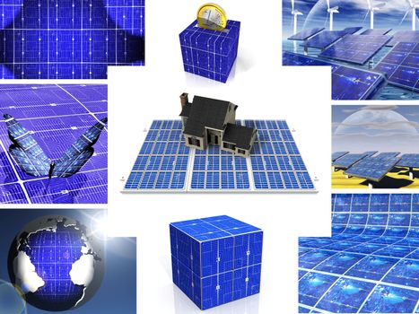 composition of images of solar cell