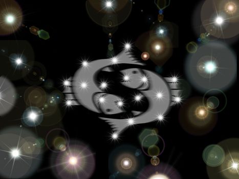 pisces on a star background 
