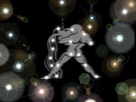 aquarius on a star background 
