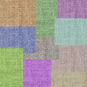Abstract backgrounds, colour rectangle on a linen canvas