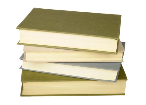 Books stack isolated on a white background