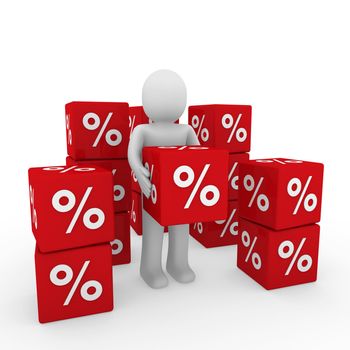 3d human red sale cube success percent business