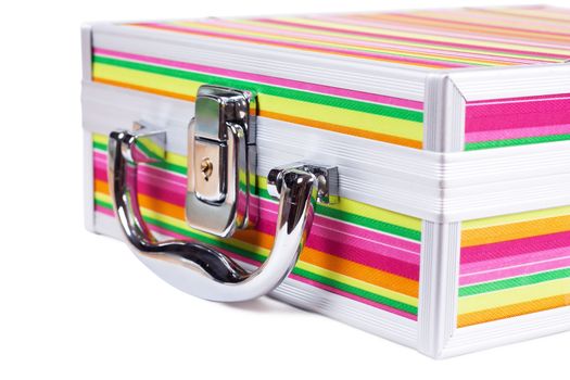 Colorful travel case isolated over white