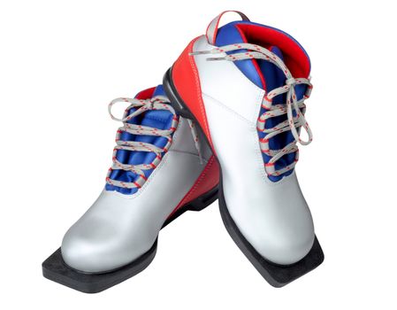 ski boots isolated on a white background