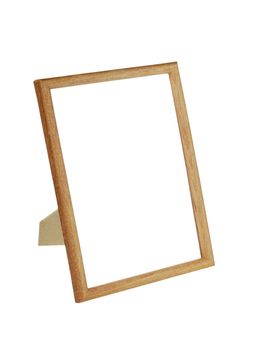 wooden picture frame  isolated on the white background