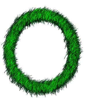 Computer graphic as one numeric of green grass.