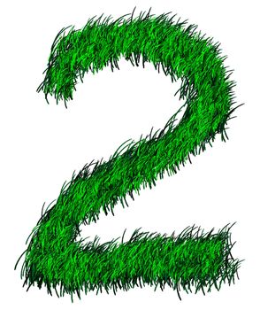 Computer graphic as one numeric of green grass.