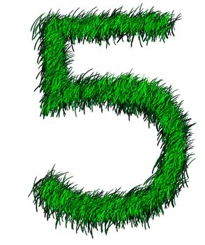 Computer graphic as one numeric of green grass.