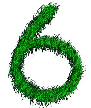 Computer graphic as one numeric of green grass.