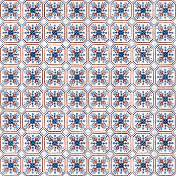 Seamless tile pattern of ancient ceramic tiles.
