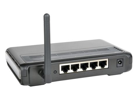 active network internet hardware  wireless router , on white