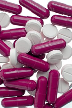 Pills isolated on a white background.