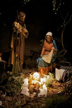 nativity scene with sacred family