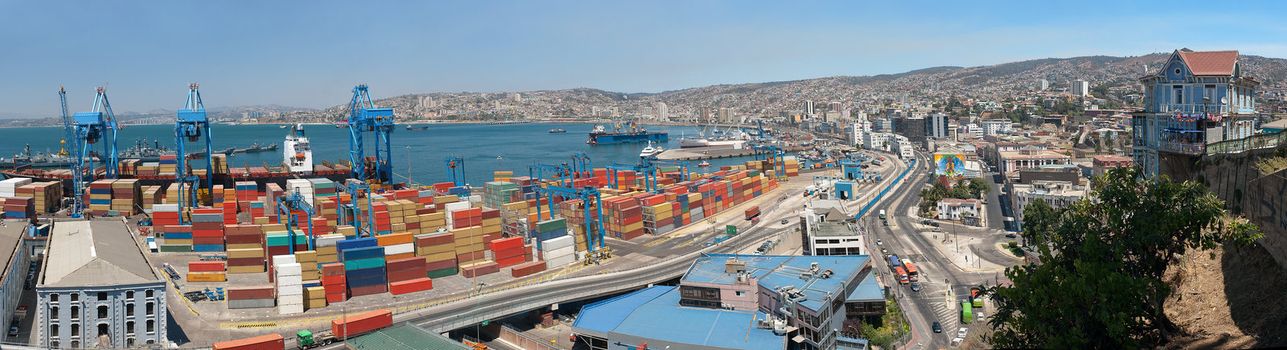 Panoramic view on Valparaiso, Chile, UNESCO World Heritage.