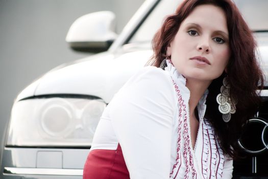 Being the model in front of a car