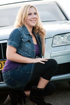 Being the model in front of a car