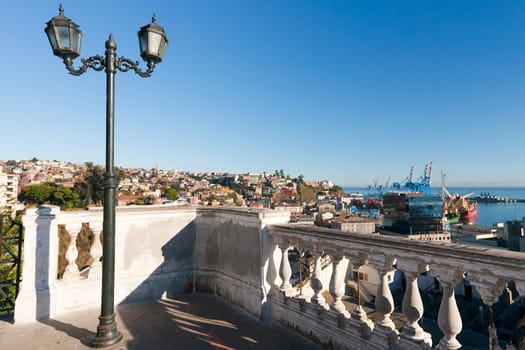 Panoramic view on the historic city of Valparaiso, Chile, UNESCO World Heritage.