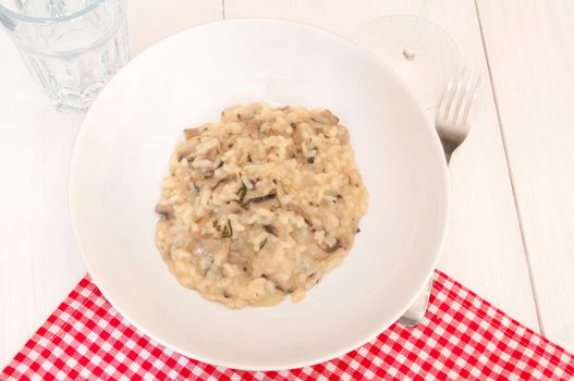 Typical Italian Food - Risotto With Mushrooms - Risotto Con Funghi
