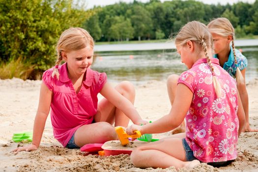 Happy children having fun in the park