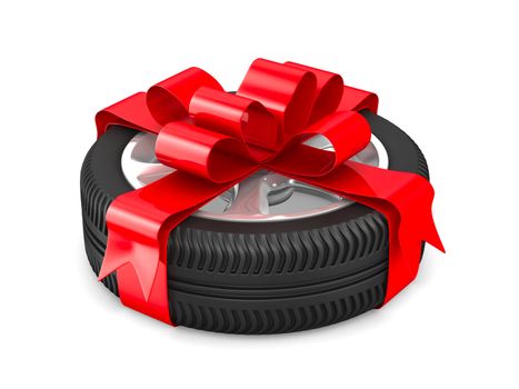 disk wheel on white background. Isolated 3D image
