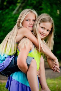 Happy children having fun in the park