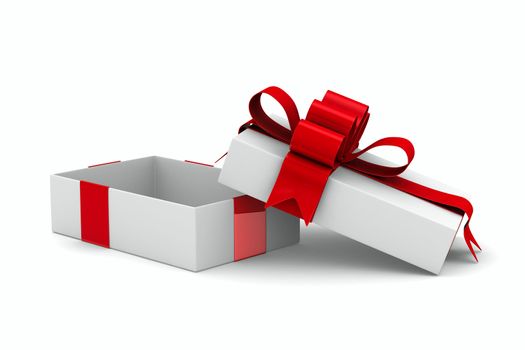 White gift box. Isolated 3D image