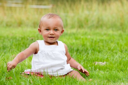 Happy babys first day out in the park