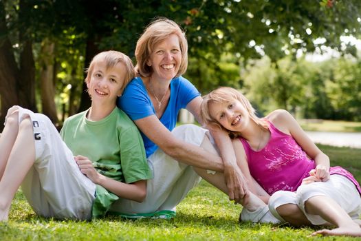 Happy family enjoying their free time in the park