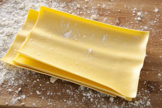Fresh lasagna pasta ready for cooking.