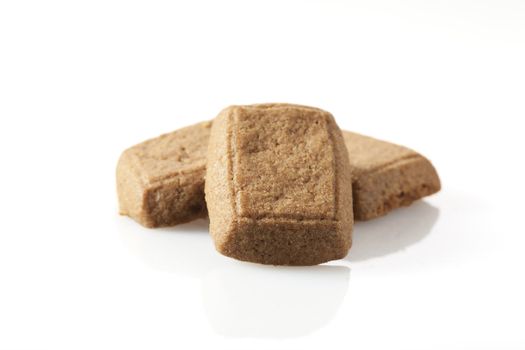Gingerbread or speculaas isolated on white background