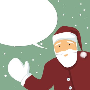 Santa Claus with speech bubble, winter card