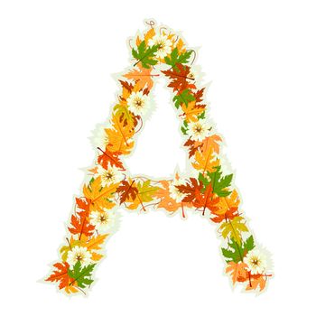 Pattern letter made from flowers and leaves