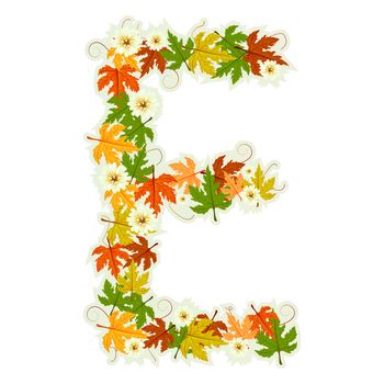 Pattern letter made from flowers and leaves