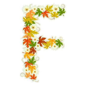 Pattern letter made from flowers and leaves