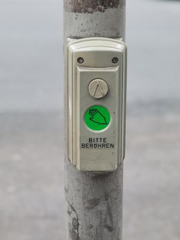 Traffic light button in Germany for pedestrians