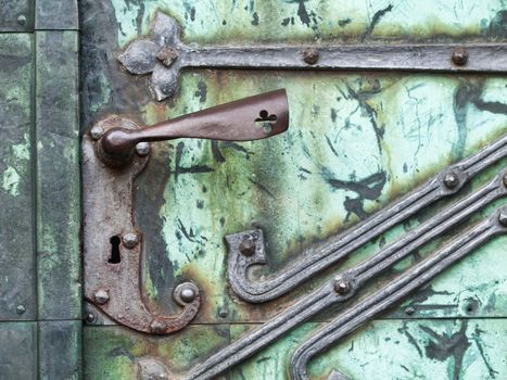 Rusty vintage door in a church in Germany