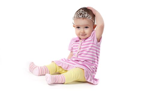 Shot of cute baby girl in pink