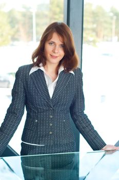 Shot of beautiful business woman in interior