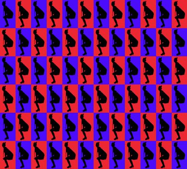 Retro block design with 1920 vintage female silhouette
