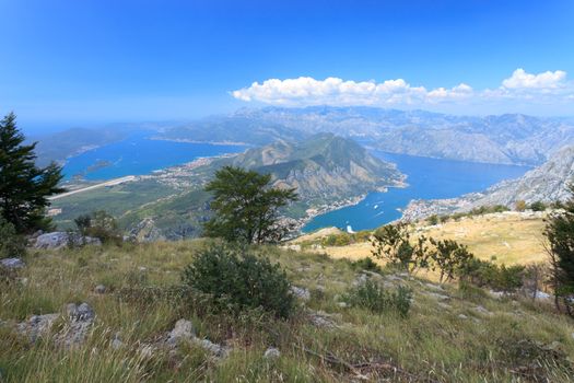 Kotor bay Montenegro seen from Lovcen national park