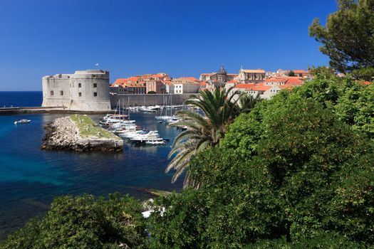 Dubrovnik old town fortification and harbour Croatia