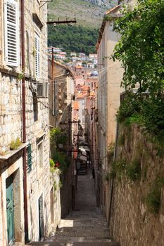 Old stone alleyway in Dubrovnik