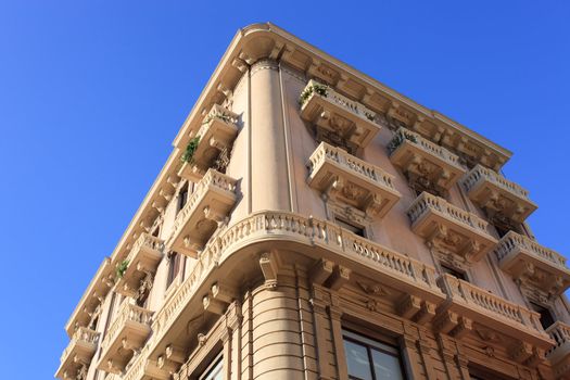 Traditional Italien apartments with ornate balconies