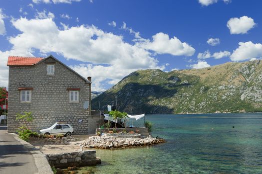 Stone house on Kotor bay Montenegro