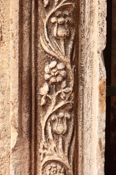 Stone carved architecture on a doorway