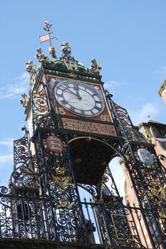 Chester Eastgate Clock, clear blue sky