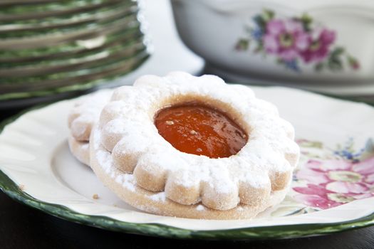 French mini-tart with mango fruit filling