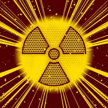An image of a radioactive sign explosion