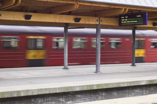 Train passing station in Oslo Norwaay